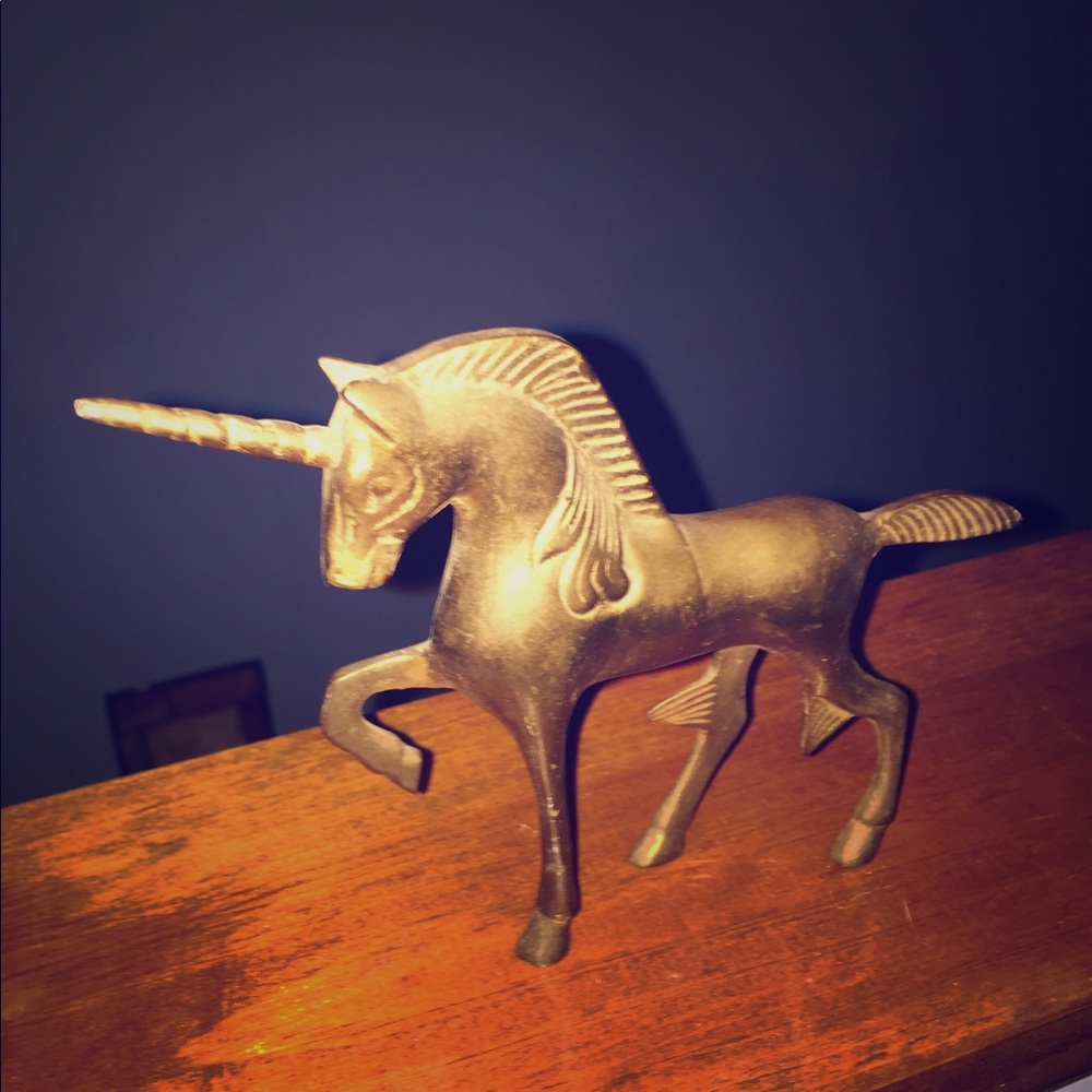 Brass (hollowed) unicorn figurine vintage